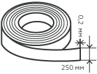 Лента нержавеющая 0,2х250 мм.  12Х18Н10Т нагартованная, мягкая